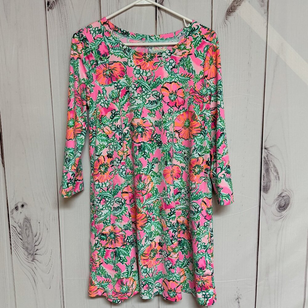 Lilly Pulitzer Solia ChillyLilly UPF 50+ Dress M Soleil Pink Perfect Poppy EUC